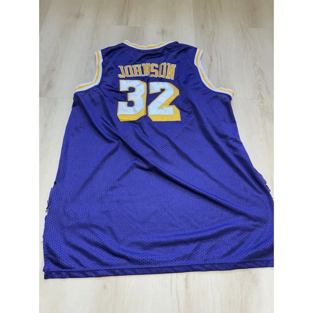 Adidas Lakers Magic Johnson #32 Purple Retro NBA Jersey Men's Size 2XL SEE NOTES